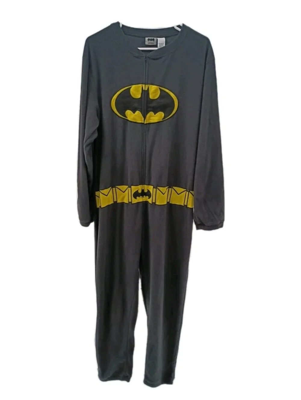 DC Comics Batman One Piece Pajamas Adult Medium Black Cape Halloween Costume